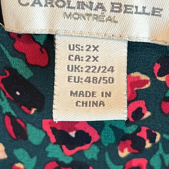 Carolina Belle Top Floral Blouse 2x - Picture 6 of 10